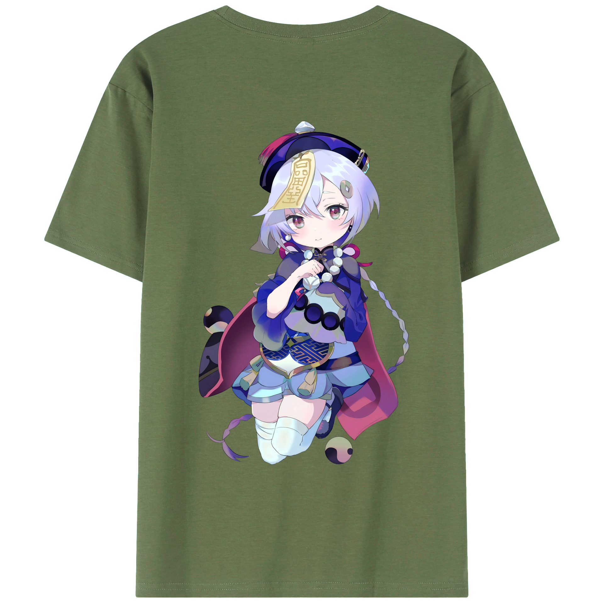 げんし神 七七 なな  genshin Nana 綿100％ メンズ半袖Tシャツ（バックプリント） 通気性